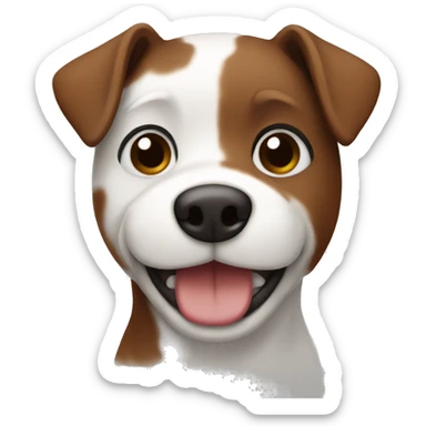 Gel hug white and brown dog sticker