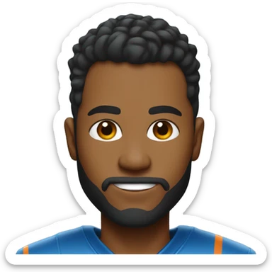 faça um emoji com a camisa do thunder okc, a nova q é preta com retalhos em azul e laranja sticker