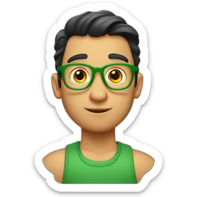 imágen al estilo de Disney Pixar de un chico rubio con los ojos verdes oscuros el pelo liso sin gafas sticker