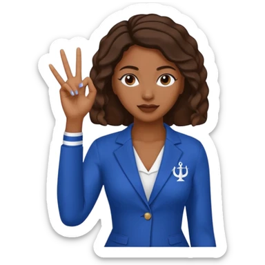 Zeta Phi Beta Sorority black women emoji. Use our hand sign sticker