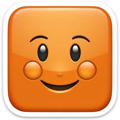 a voluminous glossy orange square with rounded edges sticker