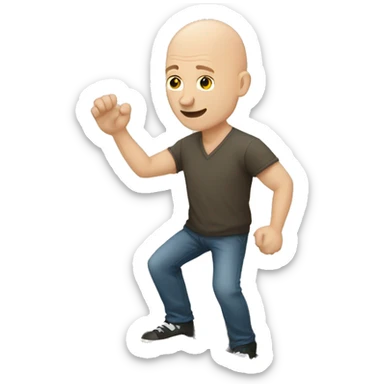 Bald Caucasian man playing cornhole sticker