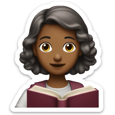 Jeune fille lisant une bible rose  sticker