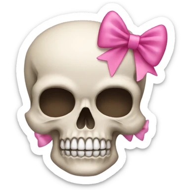 Skull with a pink bow sticker