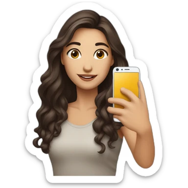 Brune qui se prend en selfie sticker