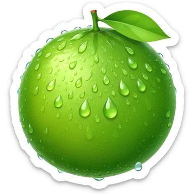 Lime with drops of water sticker
