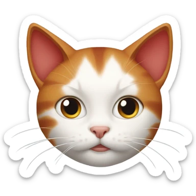 Cat with red headed girl with cat ears  sticker