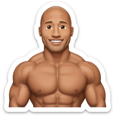 Dwayne Johnson physique sticker