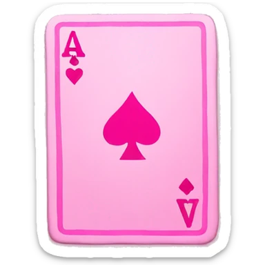 Pink playing card sticker