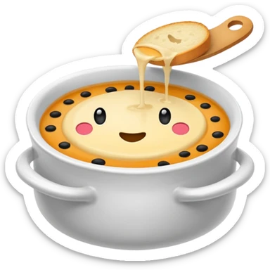 Hazme un pan de sopa l pero que la sopa esté adentro de el pan que sea como un cuenco sticker