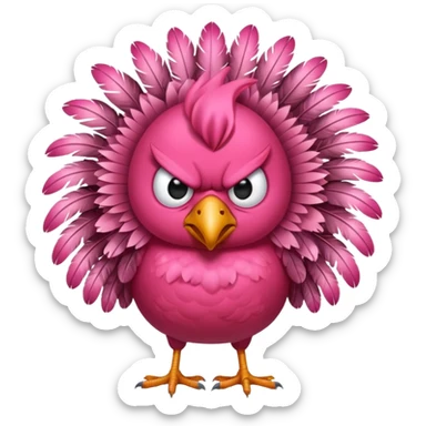 pink bird angry birds  sticker