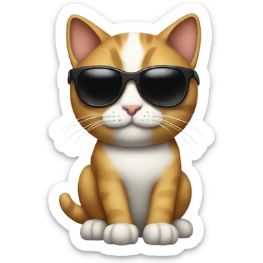 Cat with sunglasses sticker