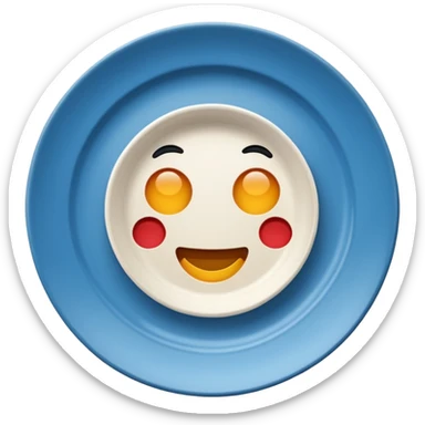 create me an image of ceramic plate emoji sticker