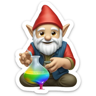gnome pouring liquid on the ground as tribute to his homies sticker