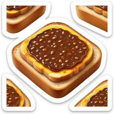 Cinematic Realistic Vegemite on Toast Dish Emoji, depicted with a generous spread of savory Vegemite on perfectly toasted bread, rendered with vibrant textures and warm lighting that captures its uniquely Australian flavor. sticker