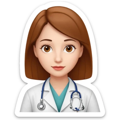 doctor woman,brow eyes, cardiologist, classic image sticker
