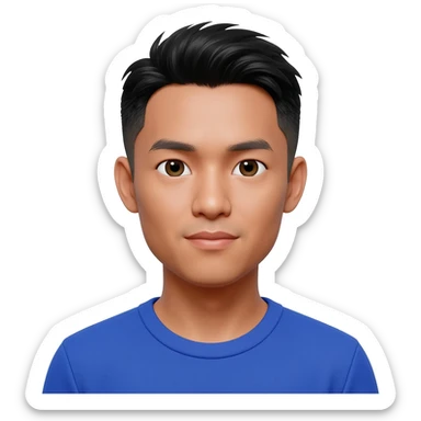 Filipino man at 25 years old fade hair cut  sticker