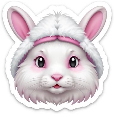 an ill rabbit with a cold pack on its head sticker