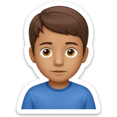 A 6 year old mexican boy with brown hair  sticker