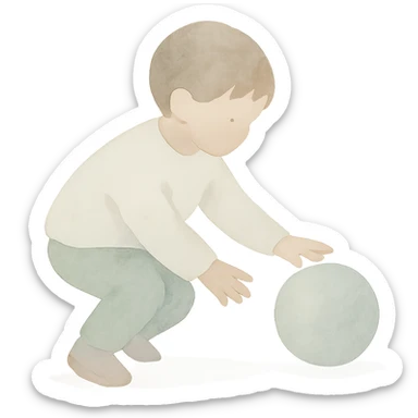 bambina che gioca, watercolor style sticker