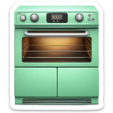 Realistic mint green oven isolated.  sticker