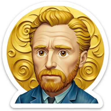 cinematic-realistic-vincent-van-gogh-pop-culture-emoji,-featuring-an-expressive-portrayal-inspired-by-the-legendary-painter-rendered-with-dynamic,-swirling-textures-and-artistic-lighting. sticker
