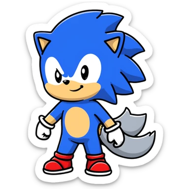 Sonic the Hedgehog, baby Sonic, and Silver the Hedgehog holding hands together sticker
