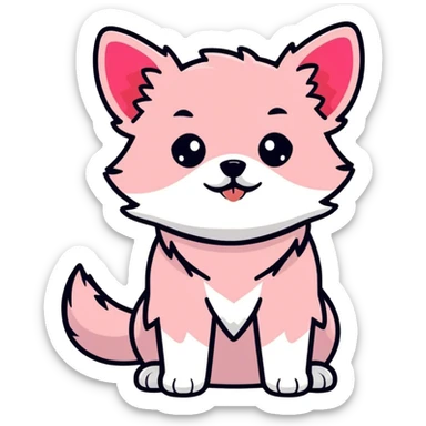 Dog pink sticker
