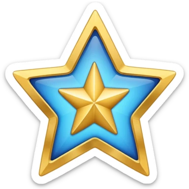 blue check mark inside a star sticker