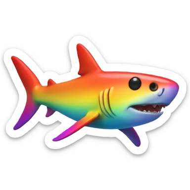 Rainbow shark sticker