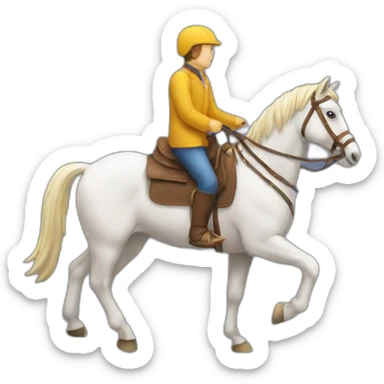 Deux personnes sur un cheval sticker