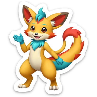 Anthro Sona Fakemon Full Body sticker
