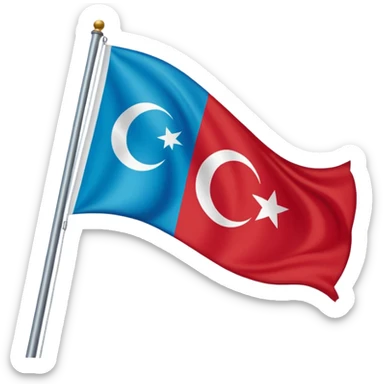 Doğu Türkistan Bayrağı+Türk Bayrağı+Azerbaycan Bayrağı sticker