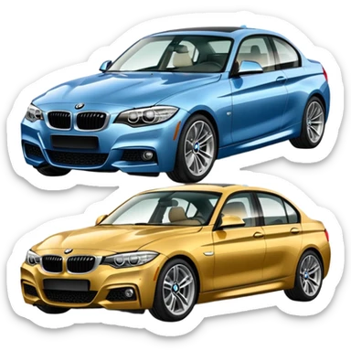 group of 4 BMW cars sticker
