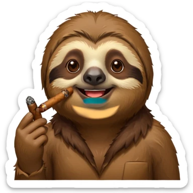 Un perezoso fumando sticker