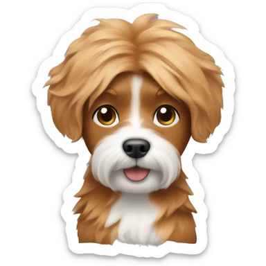 ginger male person with a coton de tulear sticker