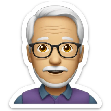 AI Emojis 62 yers old man with glasses sticker