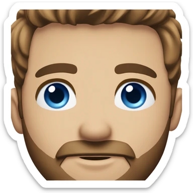 Male, short brown hair, sharp jawline, blue eyes, beard stubble handsome  sticker