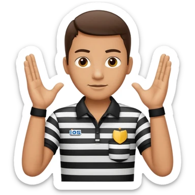 referee with crossed arms up sticker