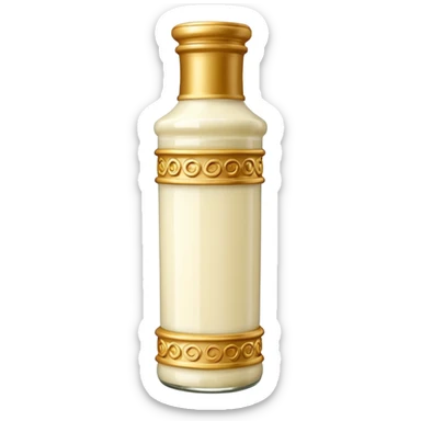 Creamy salad dressing in a bottle shaped like a roman column sticker