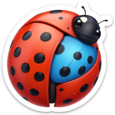 blue cute ladybug sticker