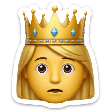 Tired emoji wearing a king’s crown sticker