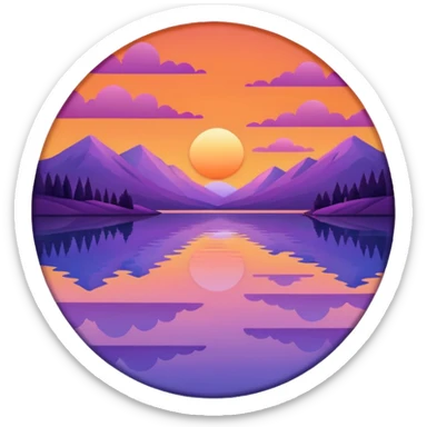 lake sunset sticker