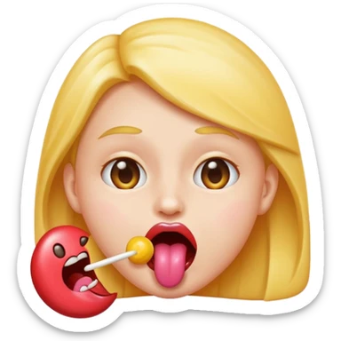 Dil cıkaran(😜) emoji şeker yiyor sticker