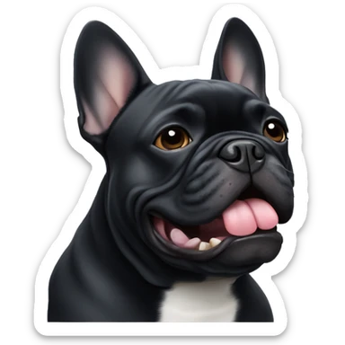 Black French bulldog sticker