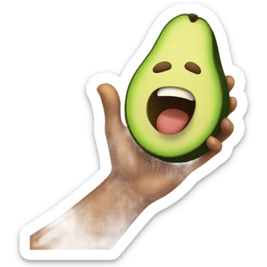 avocado waving hand sticker
