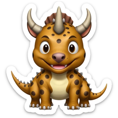 Black pibull dressed as a triceratops  sticker