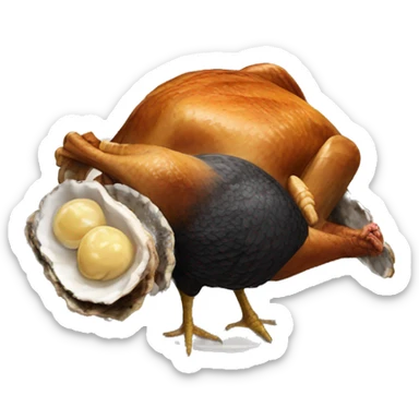 Turkey with black toast and oyster sticker