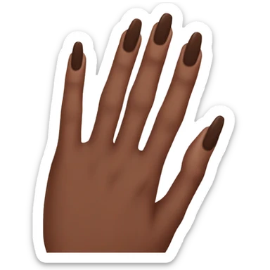 manicure with dark brown square nails sticker