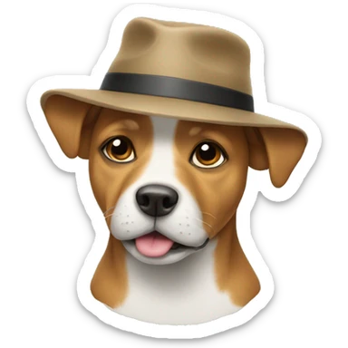 Dog with a hat sticker